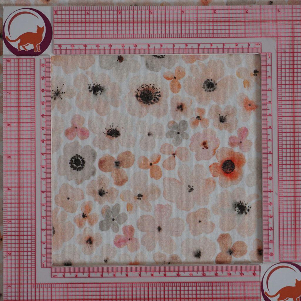 French Terry Blütenblätter rosa apricot - Bio